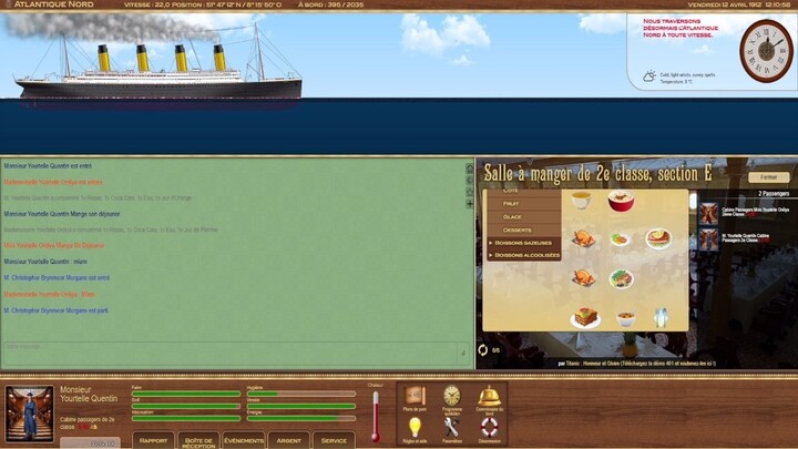 Titanic Voyage RPG 2025 ( Episode 08 ) - Le Déjeuner de 2em Classe Sur Le RMS Titanic