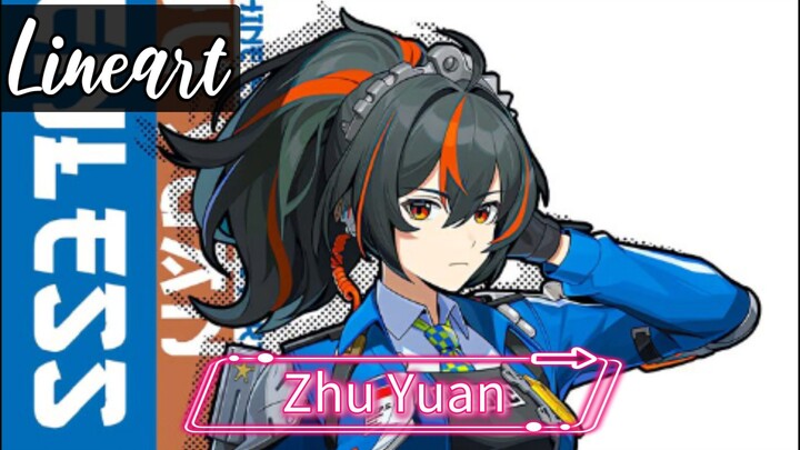 Lineart Zhu Yuan From Zenless Zone Zero