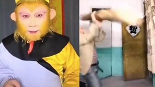 One dances with the golden hoop stick and the other dances with the Dinghaishenzhen.