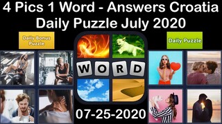 4 Pics 1 Word - Croatia - 25 July 2020 - Daily Puzzle + Daily Bonus Puzzle - Answer - Walkthrough