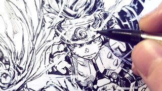 Drawing Naruto NEW Cyberpunk Redesign! Anime Manga Sketch