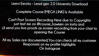 Leevi Eerola Course Lead gen 2.0 University Download