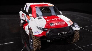 Car Toyota GR DKR Hilux in Dakar Desert Rally. Toyota Gazoo racing SA