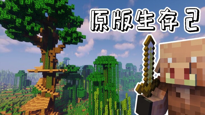 【原版生存】第2集！温馨小树屋猪灵真吓人！【我的世界】【原味生存】