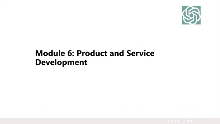 8. Module 6- Producy & Service Development