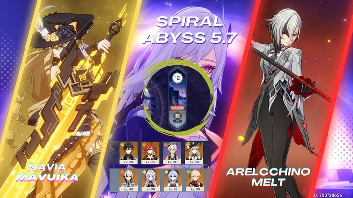 Spiral Abyss 5.7 Navia Mavuika & Arlecchino Melt | Genshin Impact