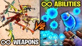 Infinite Abilities VS Unlimited Weapons! - Who Wins?