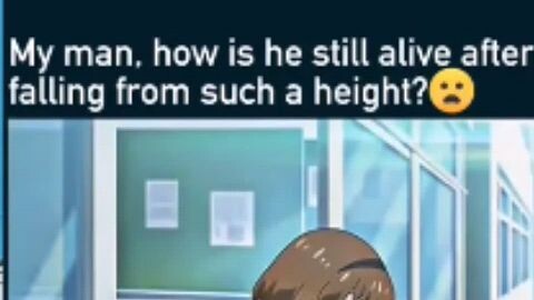 how is he still alive after falling from such a height?😱
