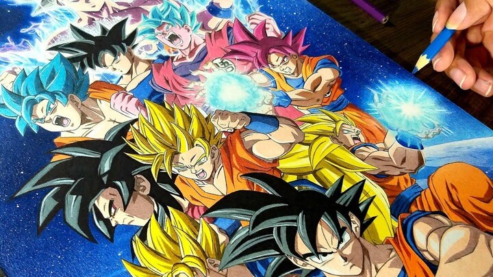 Transformações do Son Goku - Anime Drawing