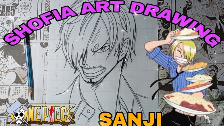 drawing sanji dari anime one piece