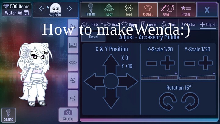 How to make Wenda from sprunki in Gacha Club