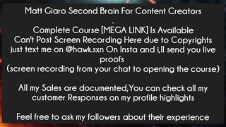 Matt Giaro Second Brain For Content Creators course download