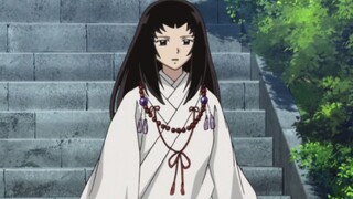 This girl is not ordinary. Her spiritual power is comparable to Kikyo. She can kill Naraku in one bl