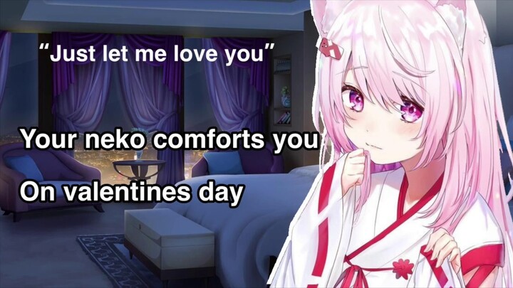 Your neko comforts you ASMR (kisses, humming, gender neutral?)