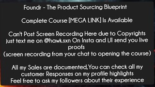 Foundr - The Product Sourcing Blueprint  Course Download