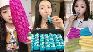 ASMR Thánh Ăn Đá Ăn Đá Lạnh Màu Sắc Hình Dạng Bất Thường Thú Vị - ASMR Ice Crunchy Eating sound#113