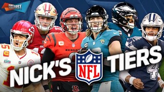 Chiefs top Nick's early NFL Tiers; Eagles & Cowboys are ‘one piece away’ | NFL | FIRST THINGS FIRST