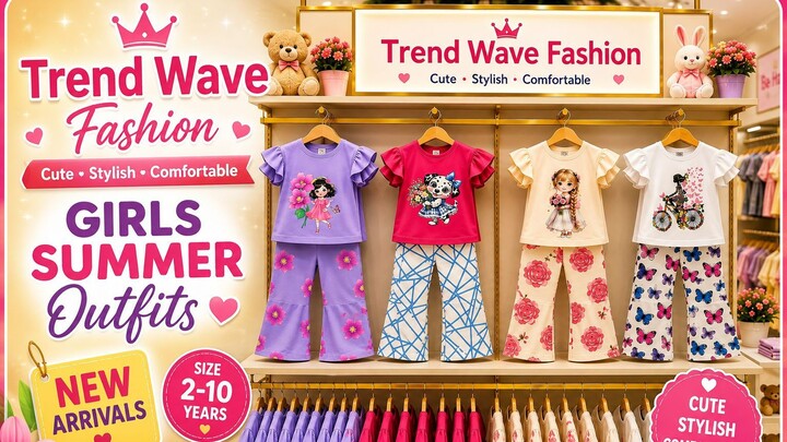 Trend Wave Fashion – Cute & Stylish Girls’ Summer Outfits, Baby Girl Dress, Order Now-01354558676