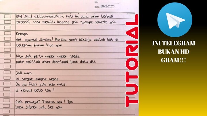 30 Detik Selesai | Cara Menulis Instant Dengan Bot Telegram