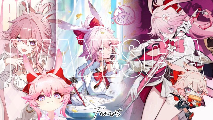 🟡EVANESCIA❤Rubah Pink Favorit Hoyo‼️My Bini Gw‼️[Honkai Star Rail] Fanart✨