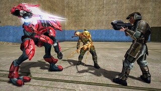 Halo Reach Elites VS. Halo 2 Flood VS. Halo 1 Marines