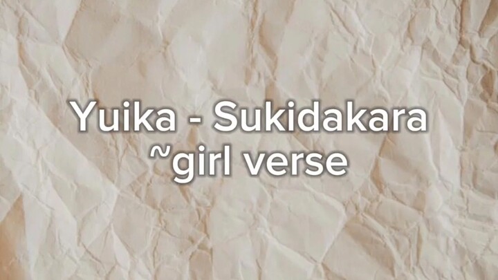 Yuika - Sukidakara (girl verse) acoustic cover by Sakana