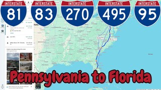 Driving from Scranton, PA to Polk City, FL! [Timelapsed]