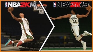 GIANNIS ANTETOKOUNMPO dunks evolution [NBA 2K14 - NBA 2K19]