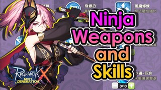 [ROX] WEAPONS And SKILLS for NINJA Job Class! | King Spade