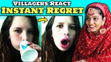 Villagers React To Instant Regret - Fails Compilation | Funny Fails ! Tribal People React To