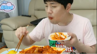 Miến kim chi, cơm nắm, gà phần 7 #mukbang