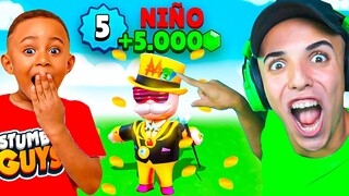 LE REGALÉ la MEJOR SKIN de MONOPOLY al NIÑO PRO! 😱 STUMBLE GUYS