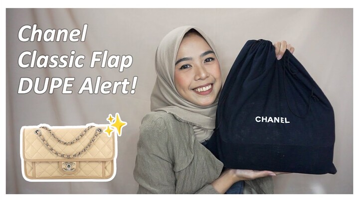 DUPE Chanel Classic Flap | Unboxing & Review Tas Branded Preloved / Second Riviera Beige Indonesia