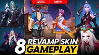 ALL 8 UPCOMING REVAMPED SKINS GAMEPLAY | HAYABUSA & KAGURA SUMMER, VEXANA EPIC REVAMP & MORE