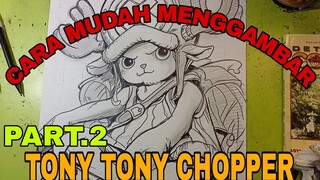 cara mudah menggambar anime one piece Tony Tony Chopper part.2