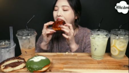 Đồ uống lạnh và donut kem ngọt phần 5 #mukbang