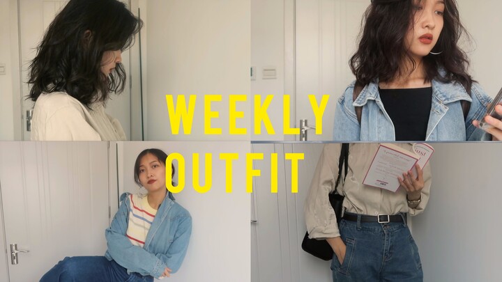 【pakaian】pakaian mingguan/ lemari saya penuh dengan denim/ gaya retro Amerika