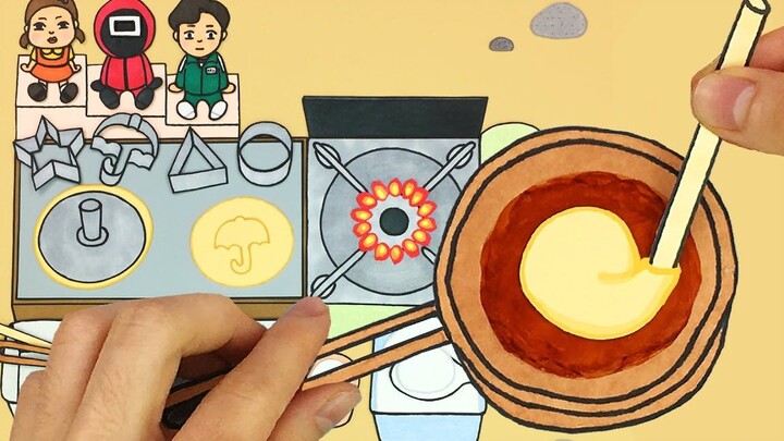 【定格动画】换个画风！能萌化你的《鱿鱼游戏》糖饼制作｜治愈系短片｜Self Acoustic