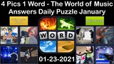 4 Pics 1 Word - The World of Music - 23 January 2021 - Answer Daily Puzzle + Daily Bonus Puzzle