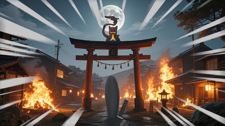 At 12:30 pm, the majestic Torii gate becomes the starting point of the Wolf Ninja's magnificent batt