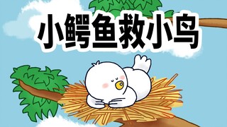 【小矛动物园】小鳄鱼发现一只小鸟喊救命，想了一个好办法去救他。