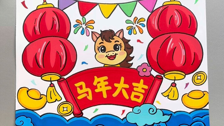 Vẽ tranh chủ đề năm Ngựa sáng tạo cực dễ, chỉ cần học là làm được ngay! #VẽBútMàuAcrylic #TranhChủĐề