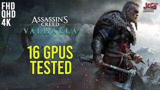 Assassin's Creed Valhalla Tested on 16 GPUs 1080p, 1440p, 2160p benchmarks!