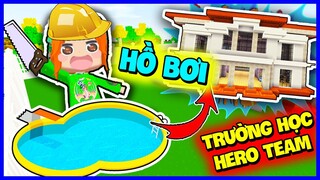 KAMUI THÀNH CÔNG XÂY DỰNG BỂ BƠI SIÊU XỊN TRƯỜNG HỌC HERO TEAM TRONG MINI WORLD