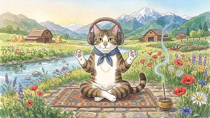 Mexican Sunrise - Relaxing Acoustic Lofi & Ghibli Style Cat Animation [30 Mins]