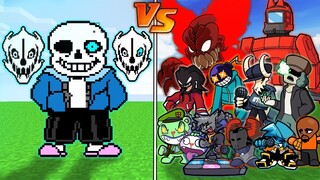 Undertale Sans vs All Friday Night Funkin` | Animation Battle | Minecraft