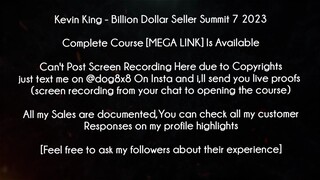 Kevin King Course Billion Dollar Seller Summit 7 2023 download
