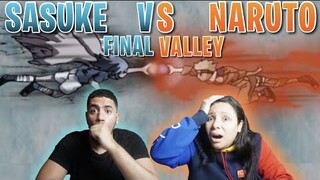 GIRLFRIEND FIRST TIME WATCHING - NARUTO VS SASUKE (FINAL VALLEY) FIGHT REACTION!