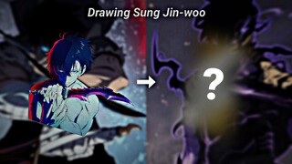 Drawing Sung Jin-Woo Karakter Dari Solo Leveling