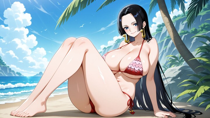 👙[Bikini bertali x Ilustrasi bergerak] Hancock | One Piece